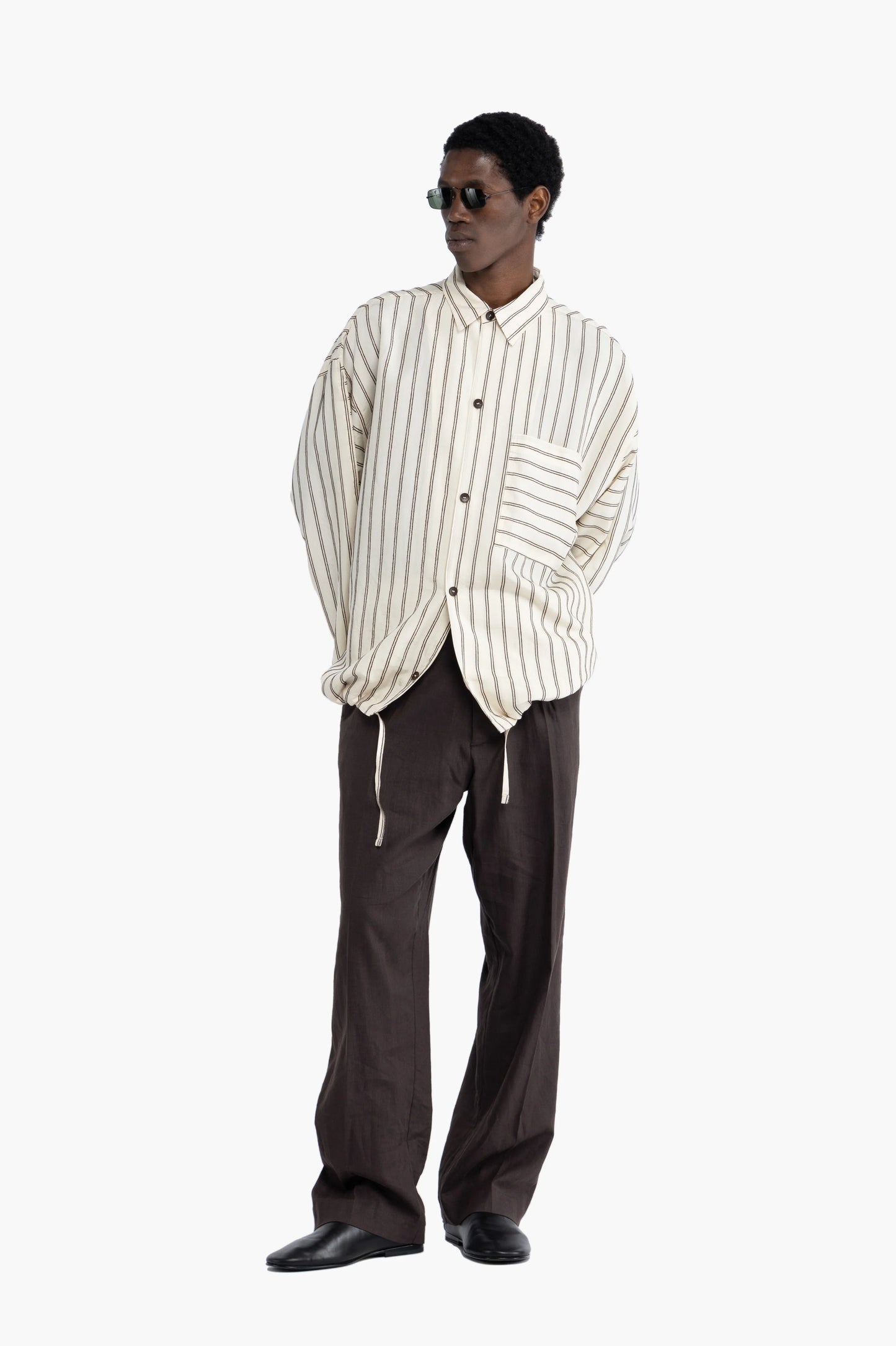Camicia a righe in cotone oversize