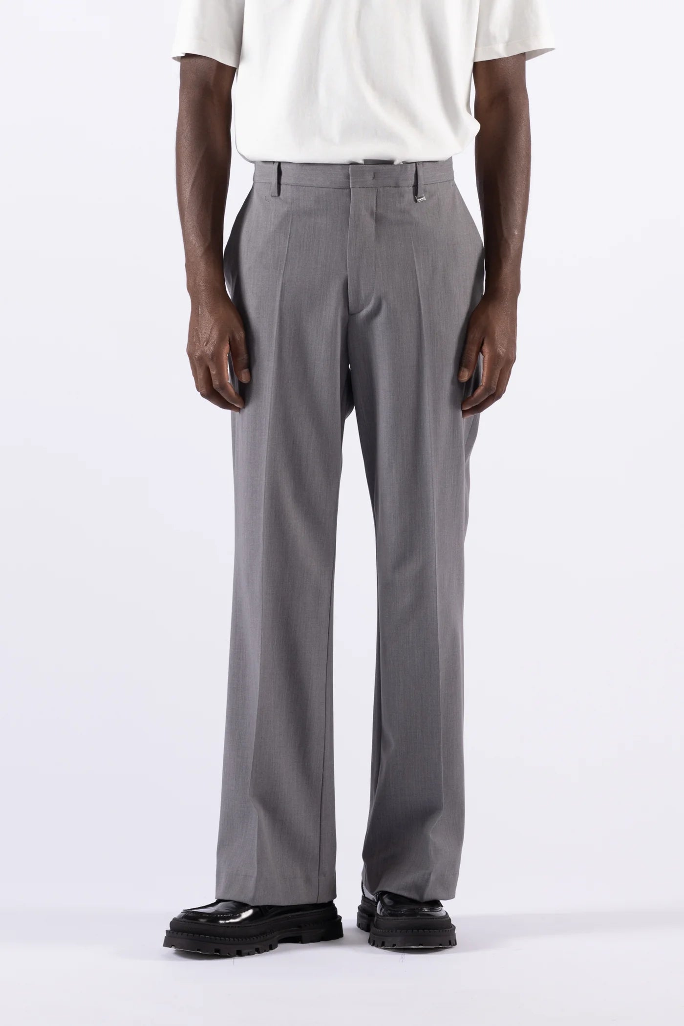 Pantalone flare in misto lana - Grigio
