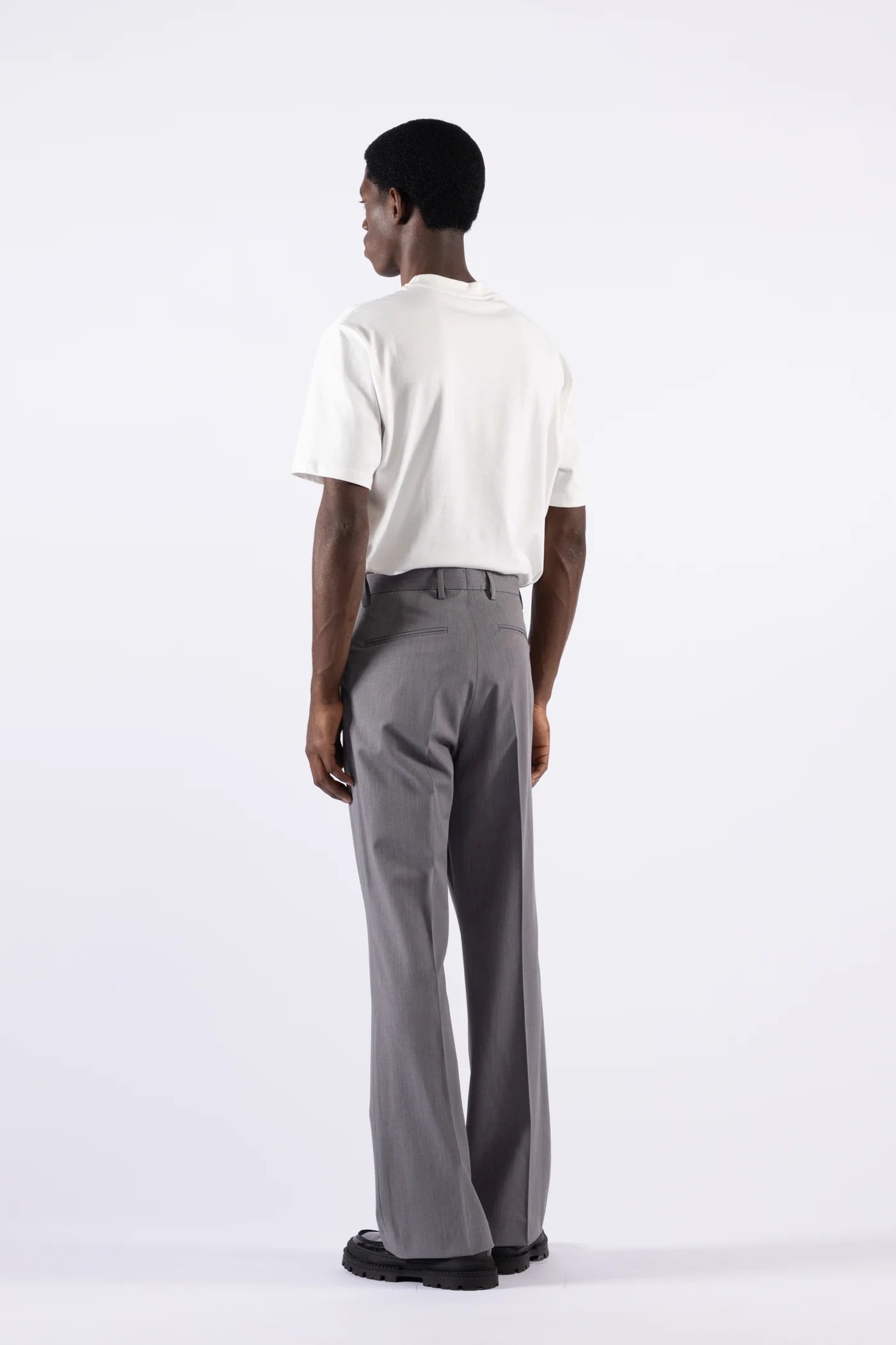 Pantalone flare in misto lana - Grigio