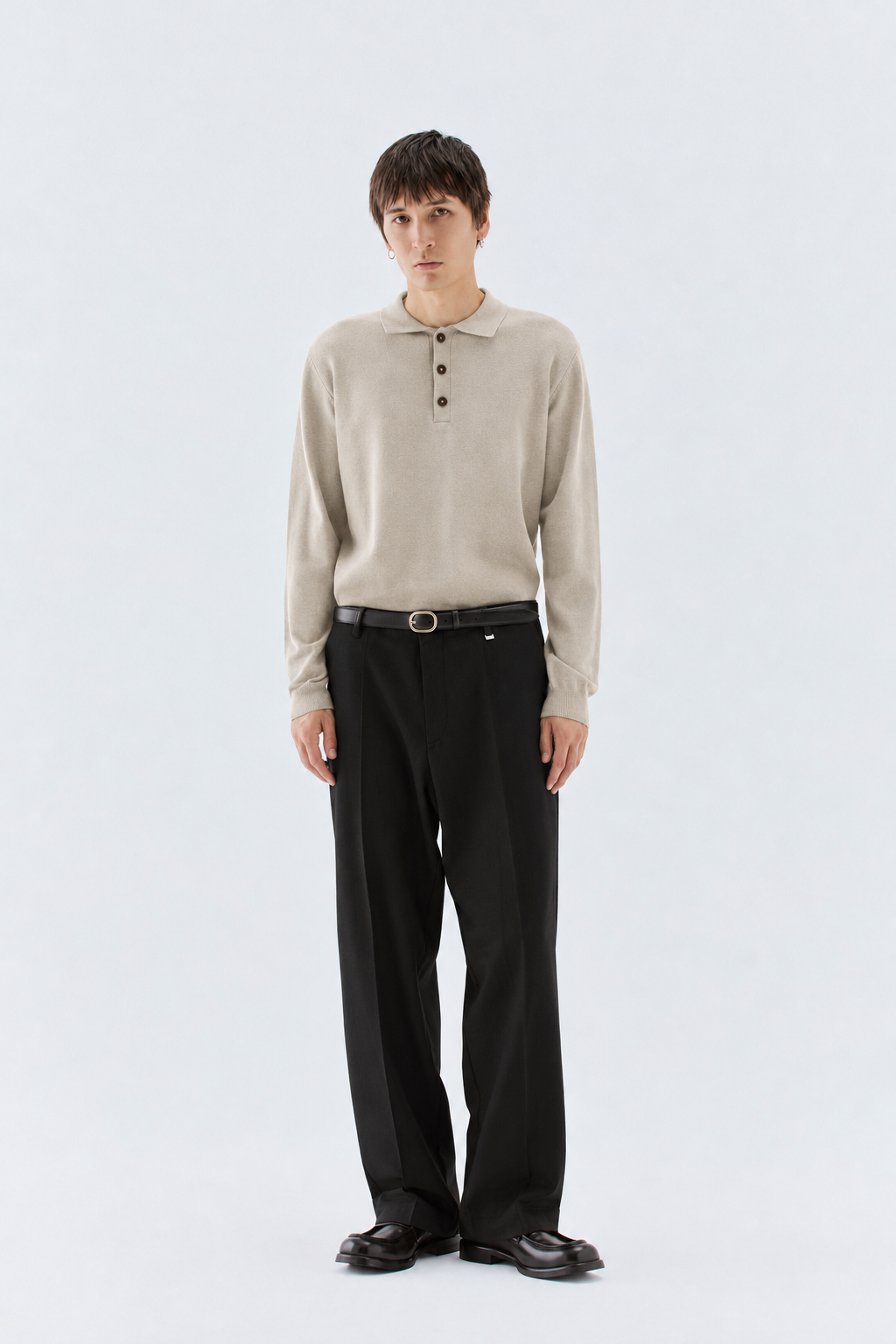 Polo in maglia rasata - Beige I’M BRIAN MA3816