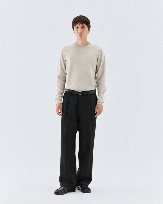 Girocollo in maglia rasata - Beige I’M BRIAN MA3814