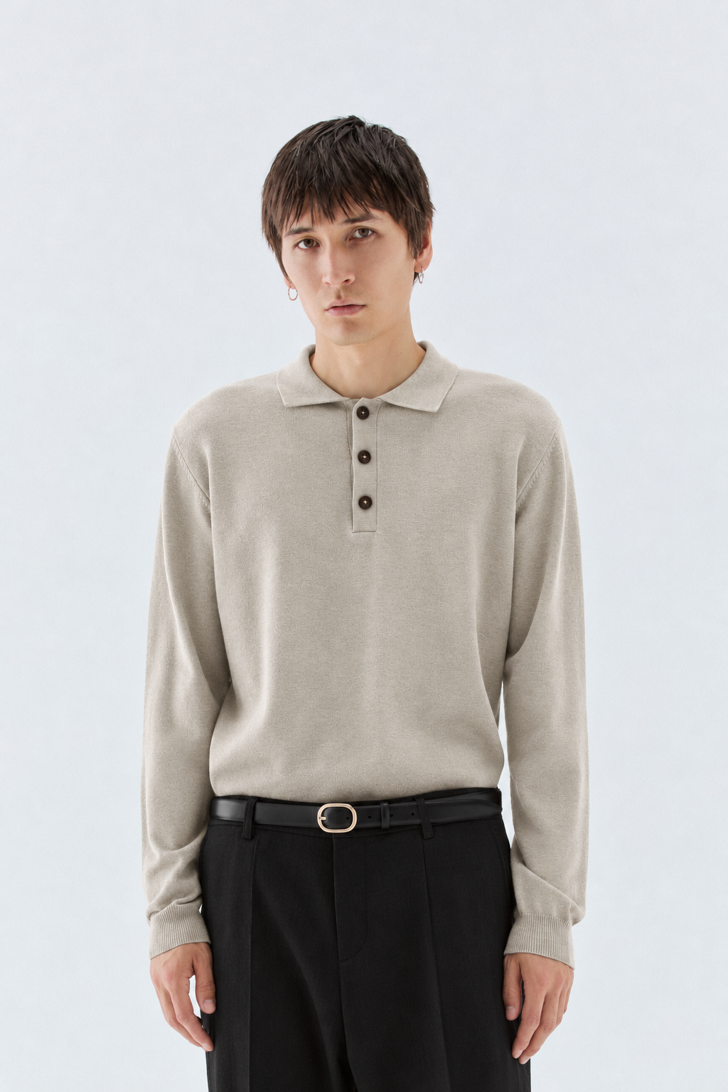 Polo in maglia rasata - Beige I’M BRIAN MA3816