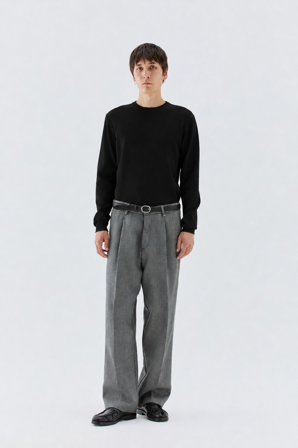 Girocollo in maglia rasata - Nero I’M BRIAN MA3814