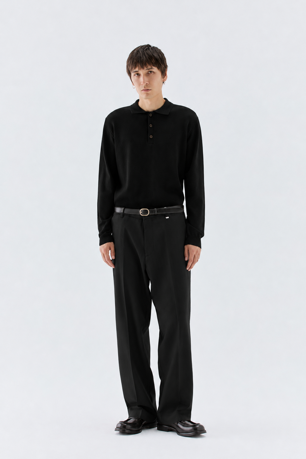 Polo in maglia rasata - Nero I’M BRIAN MA3816