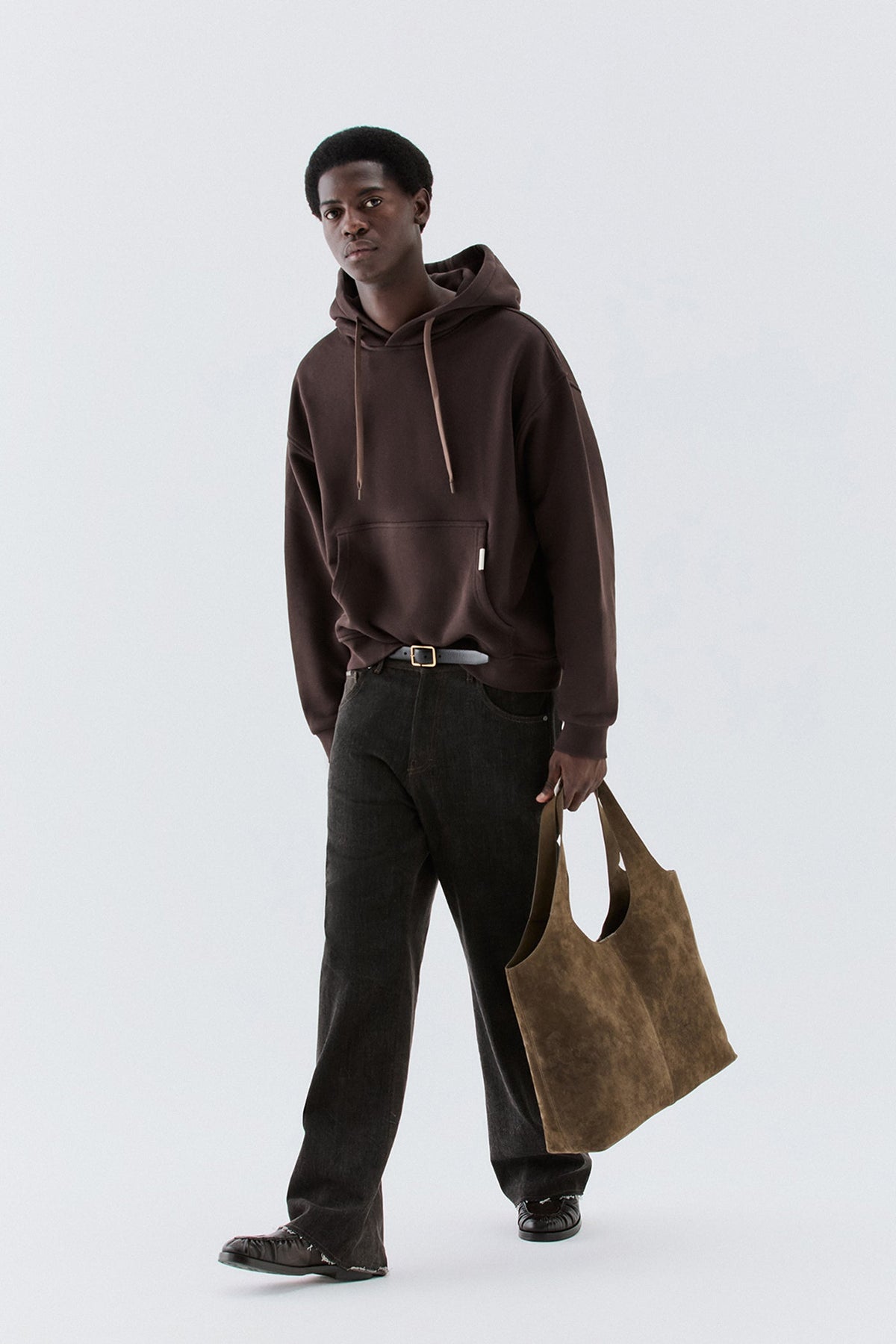 Borsa shopper in camoscio - Taupe I’M BRIAN