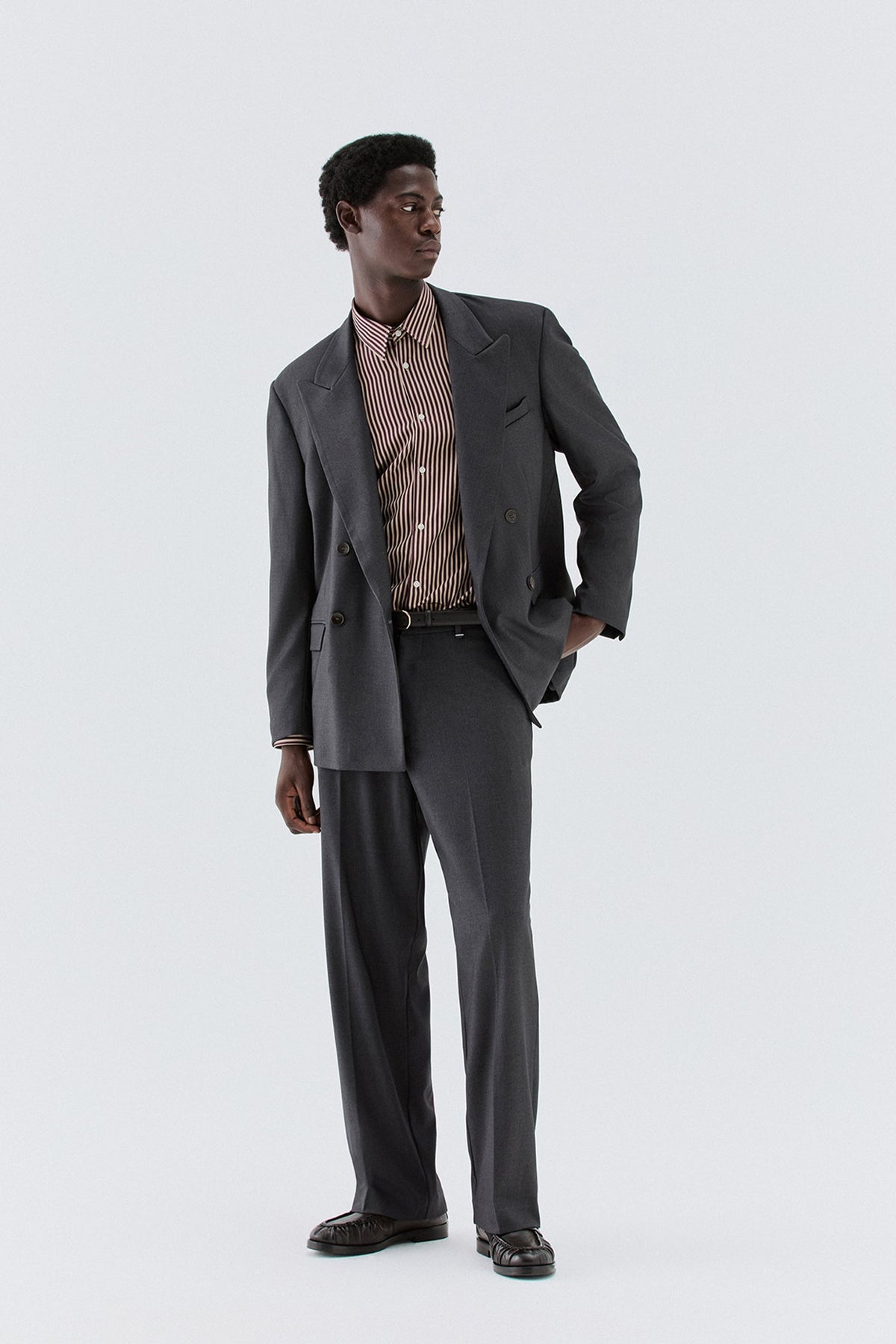 Camicia a righe in viscosa - Bordeaux I’M BRIAN CA3843