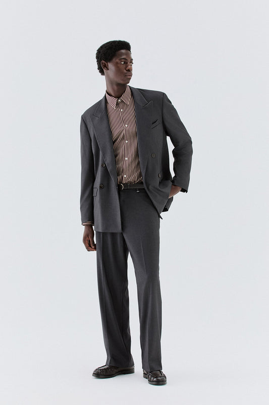 Camicia a righe in viscosa - Bordeaux I’M BRIAN CA3843