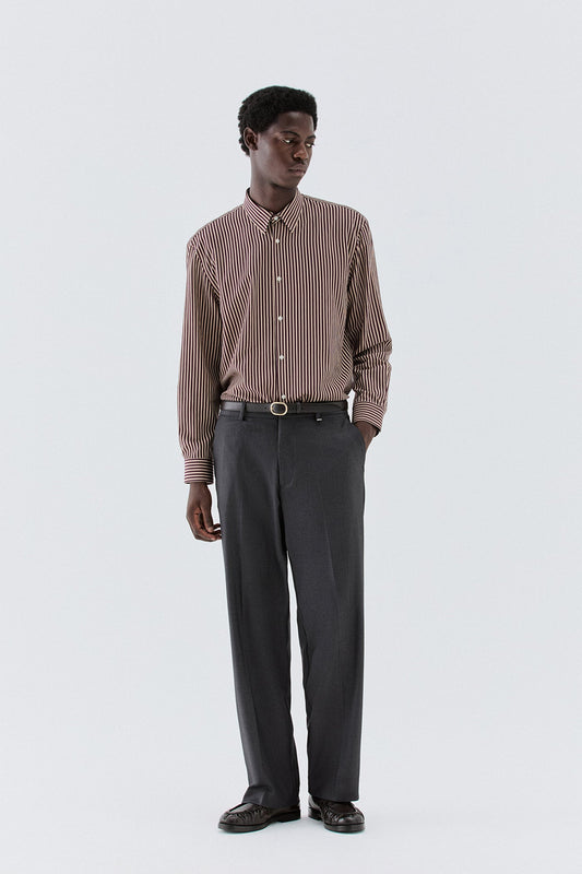 Camicia a righe in viscosa - Bordeaux I’M BRIAN CA3843