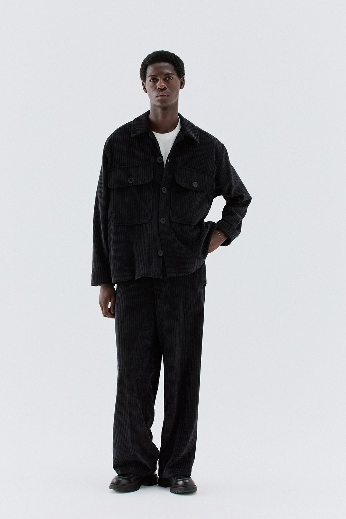 Pantaloni effetto velluto a coste - Nero I’M BRIAN PA3899