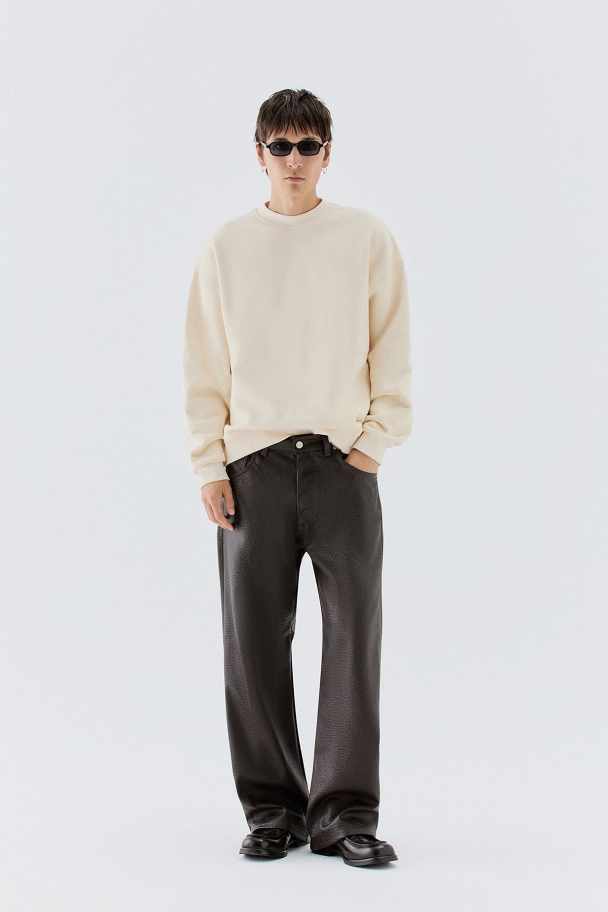 Pantaloni ampi effetto pelle - Moro I’M BRIAN PA3902