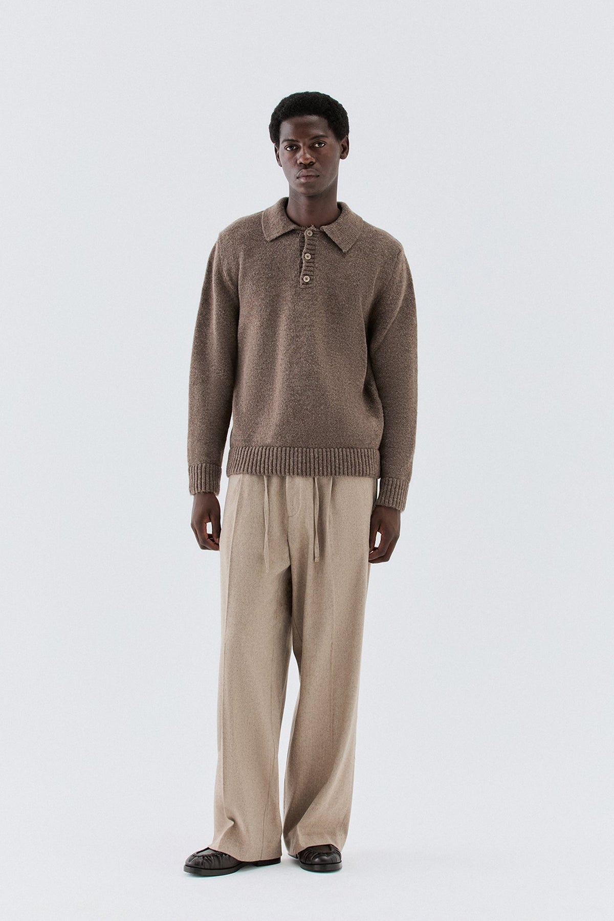 Pantaloni larghi con coulisse - Beige I’M BRIAN PA3897