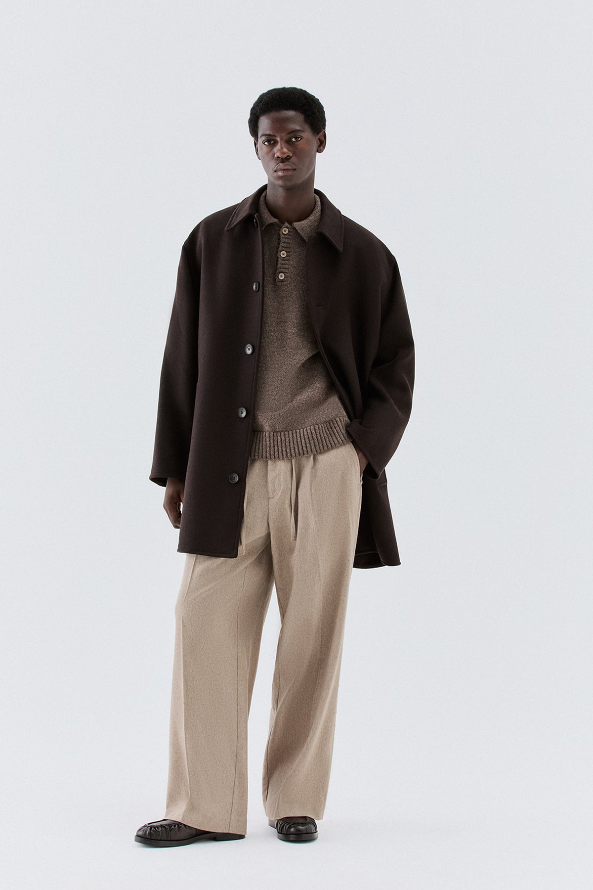 Pantaloni larghi con coulisse - Beige I’M BRIAN PA3897