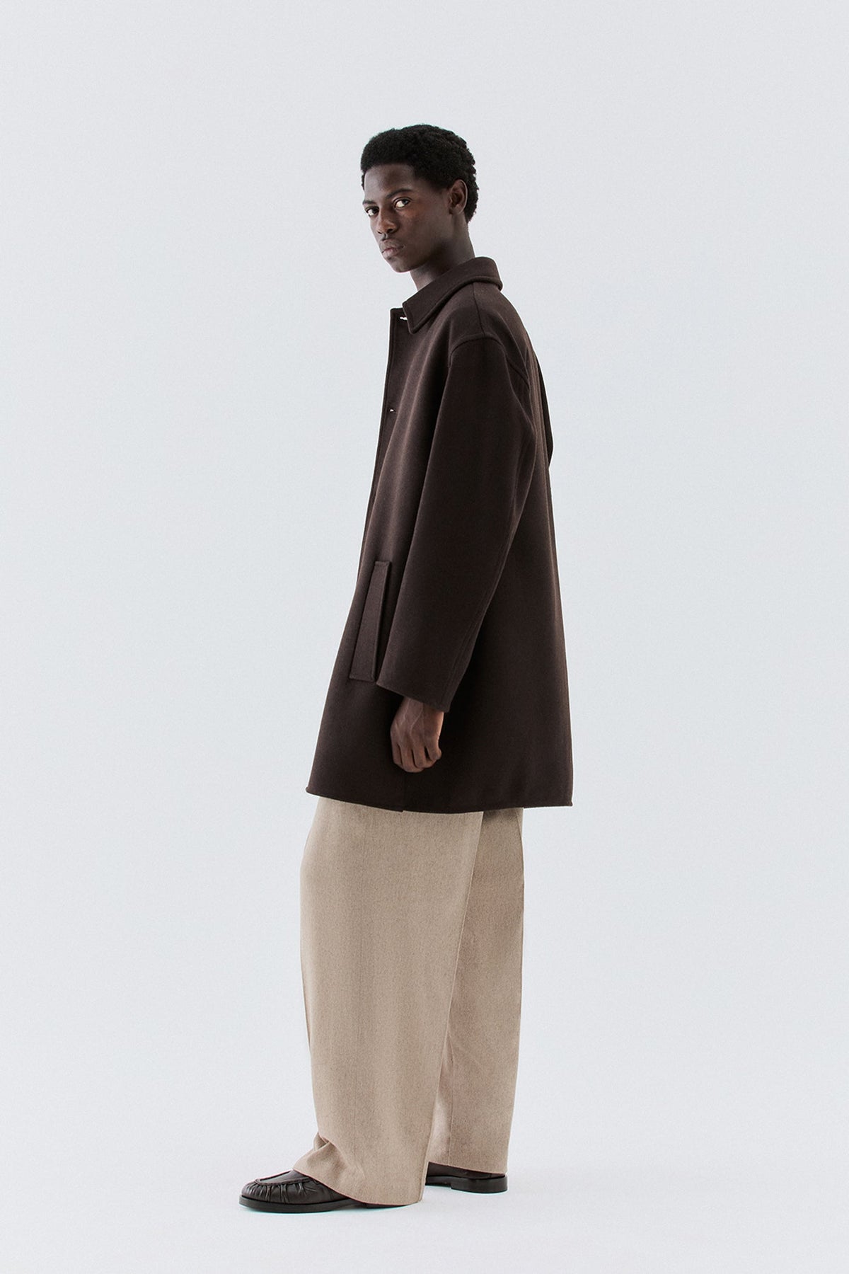 Pantaloni larghi con coulisse - Beige I’M BRIAN PA3897