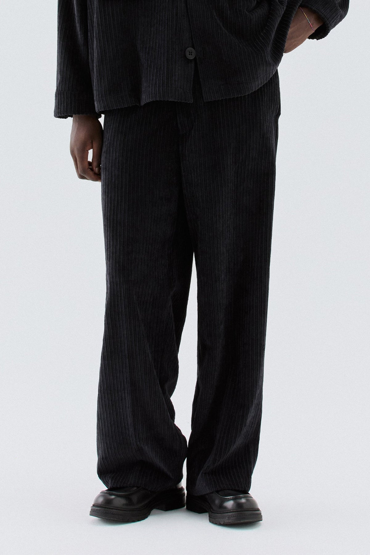 Pantaloni effetto velluto a coste - Nero I’M BRIAN PA3899