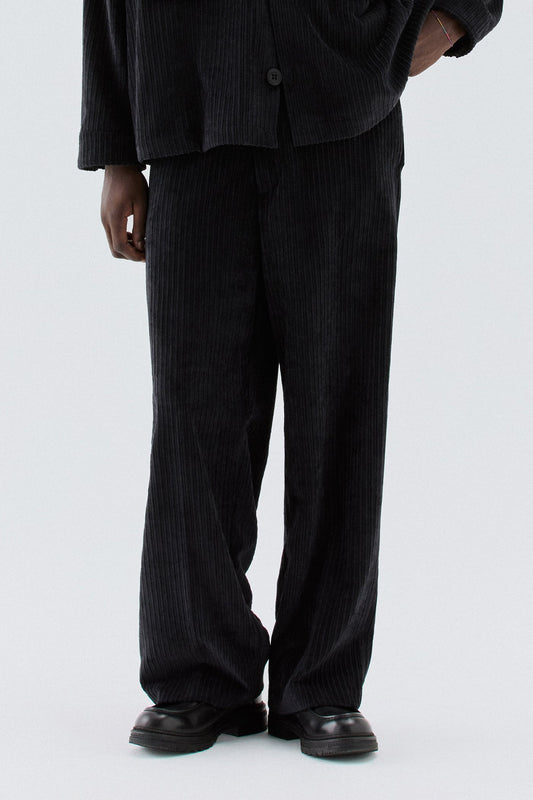 Pantaloni effetto velluto a coste - Nero I’M BRIAN PA3899