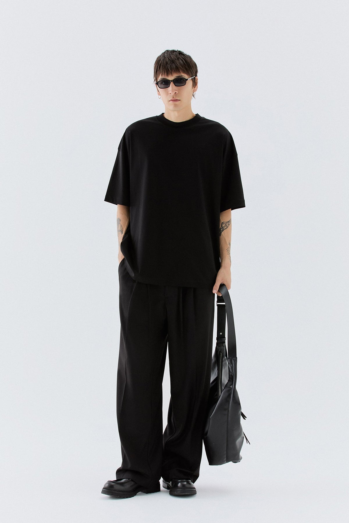 T-shirt cotone mercerizzato oversize - Nero I’M BRIAN TS3931