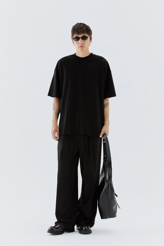 T-shirt cotone mercerizzato oversize - Nero I’M BRIAN TS3931