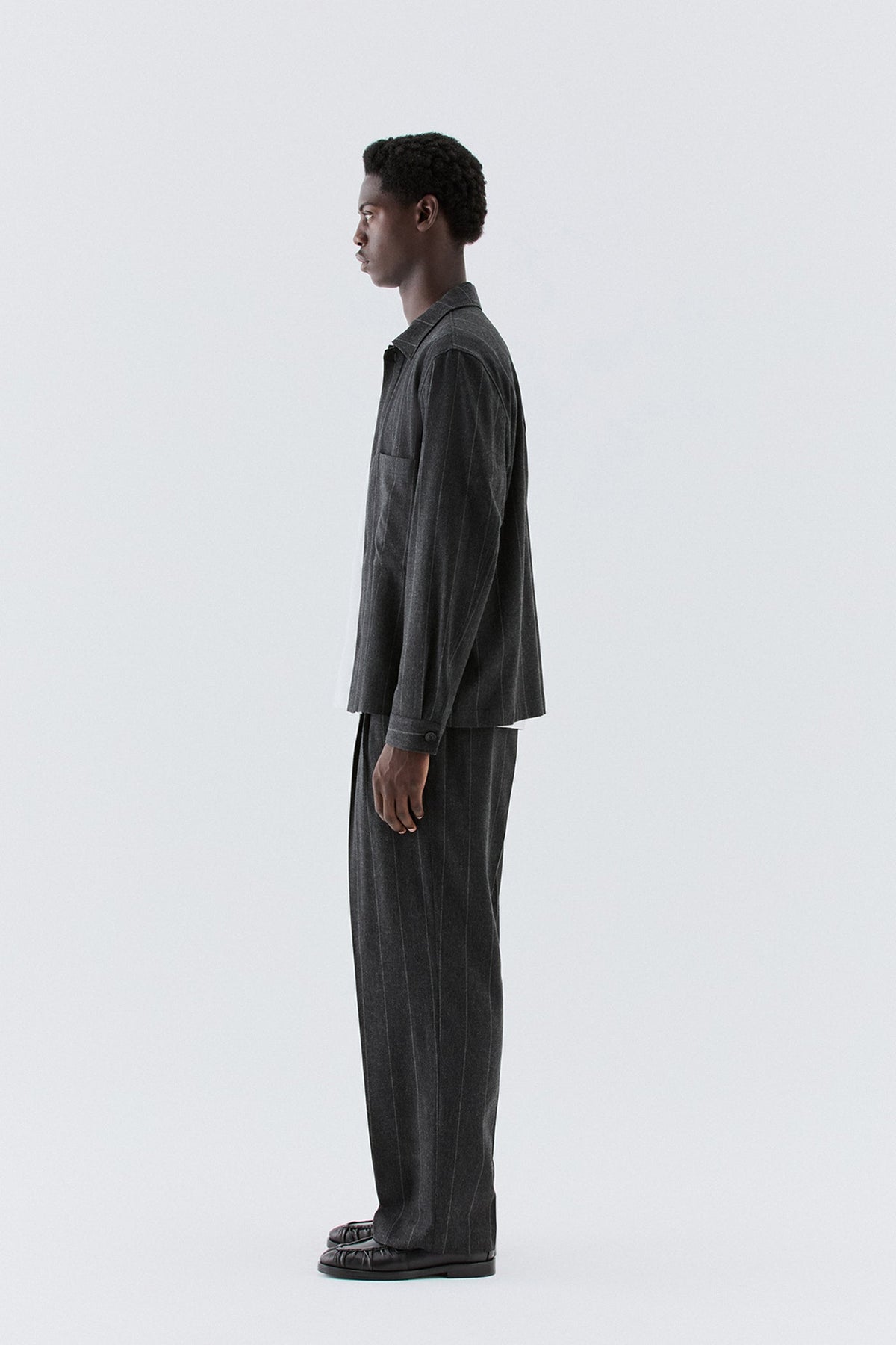 Camicia gessata in lana - Grigio I’M BRIAN CA3828