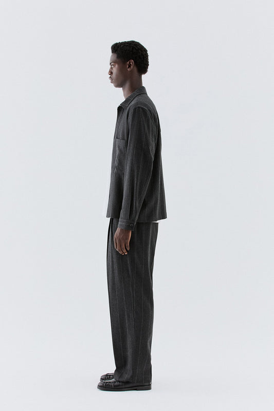 Camicia gessata in lana - Grigio I’M BRIAN CA3828