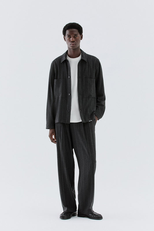 Pantaloni larghi gessati in lana - Grigio I’M BRIAN PA3908
