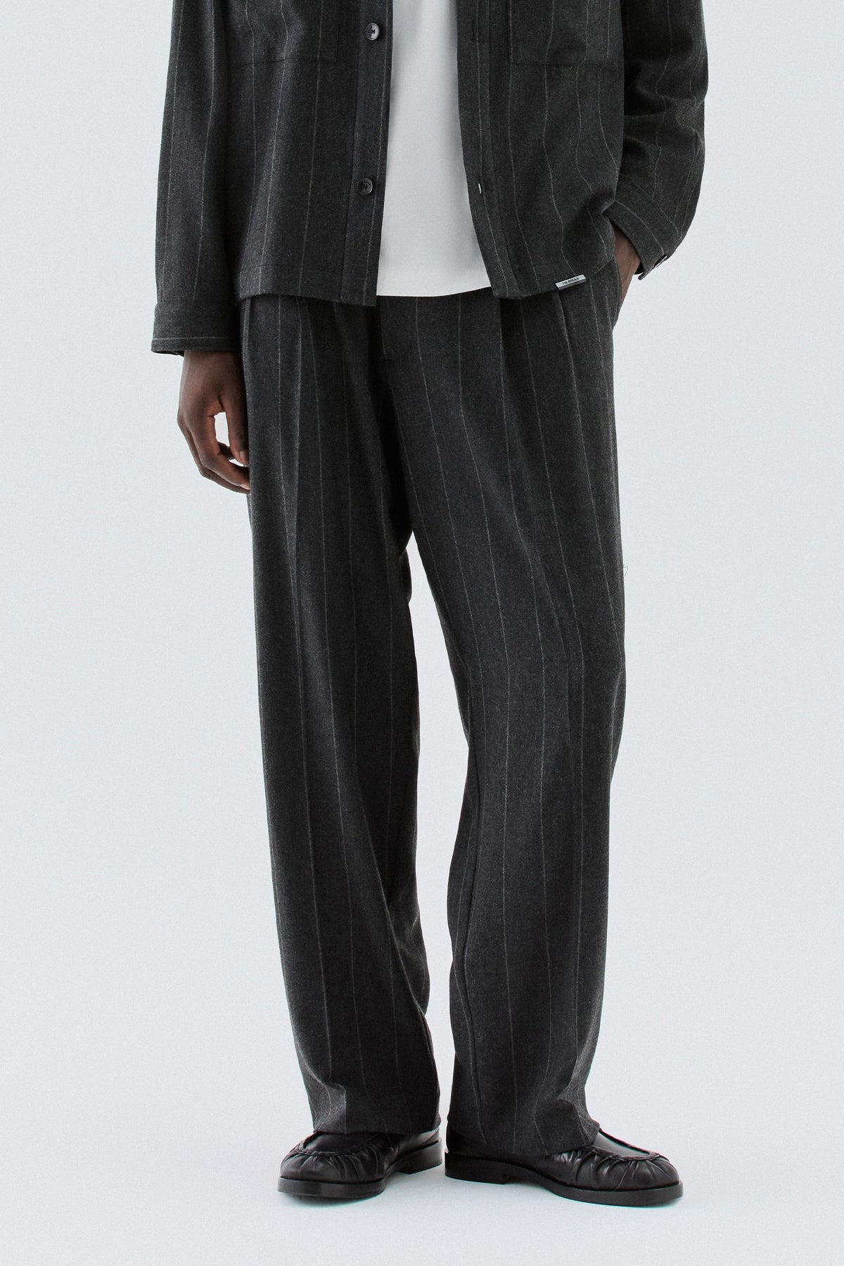 Pantaloni larghi gessati in lana - Grigio I’M BRIAN PA3908