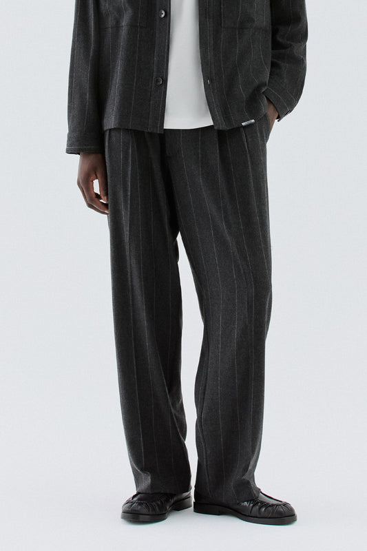 Pantaloni larghi gessati in lana - Grigio I’M BRIAN PA3908