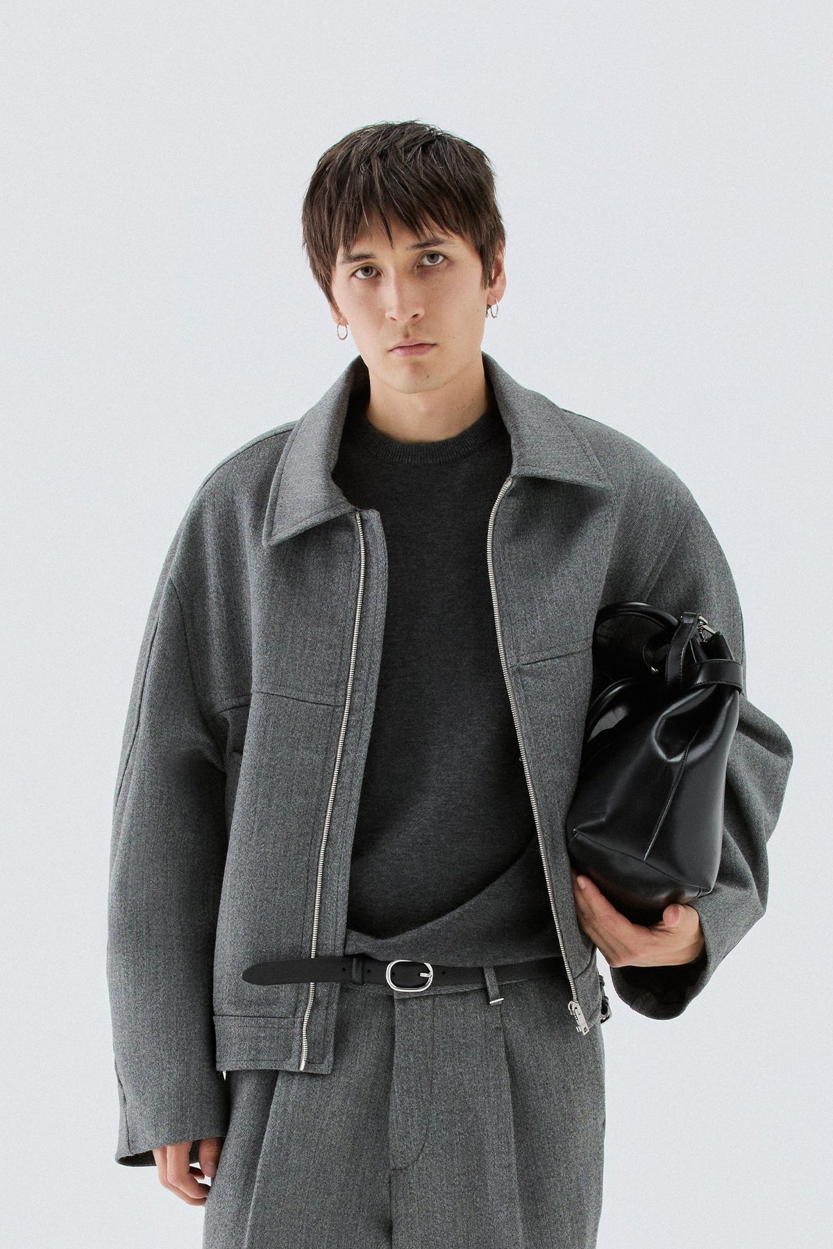 Borsa a spalla in pelle - Nero I’M BRIAN