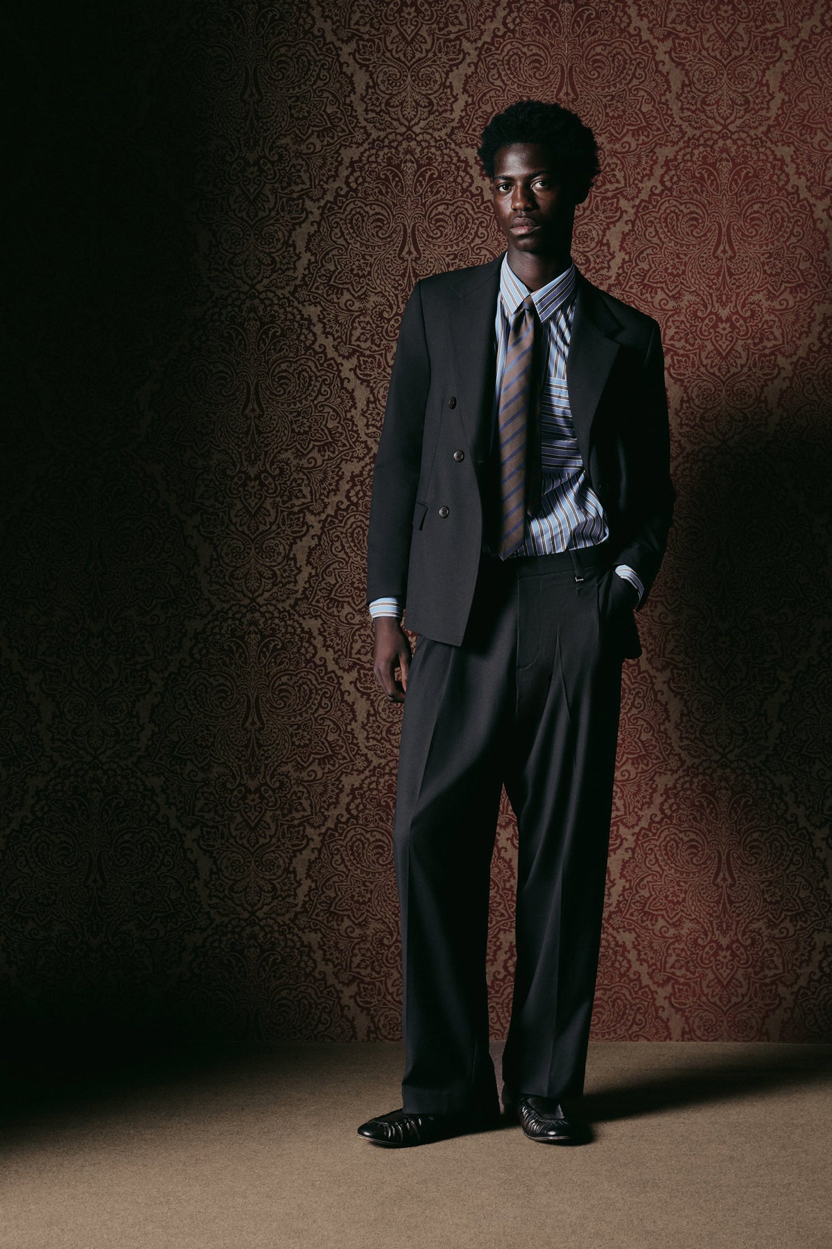 Pantaloni larghi a due pinces - Moro I’M BRIAN PA3887