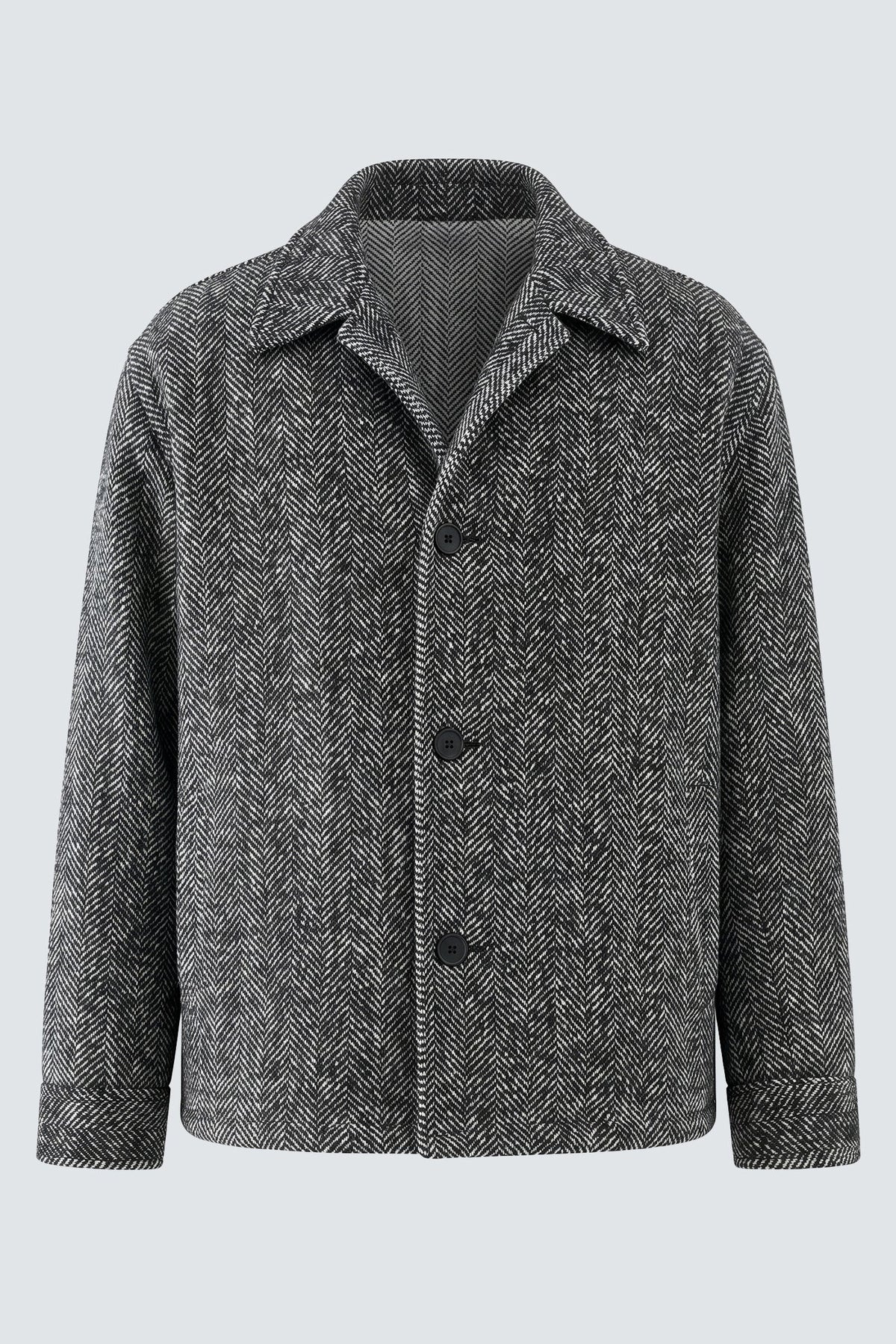 Cappotto corto spigato oversize nero I’M BRIAN CP3867