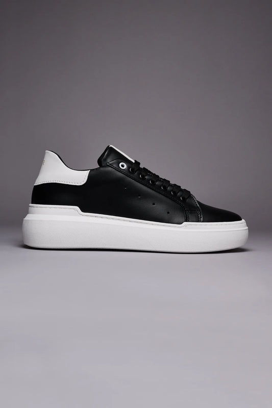 VEGA - Sneakers a suola alta nera retro bianco